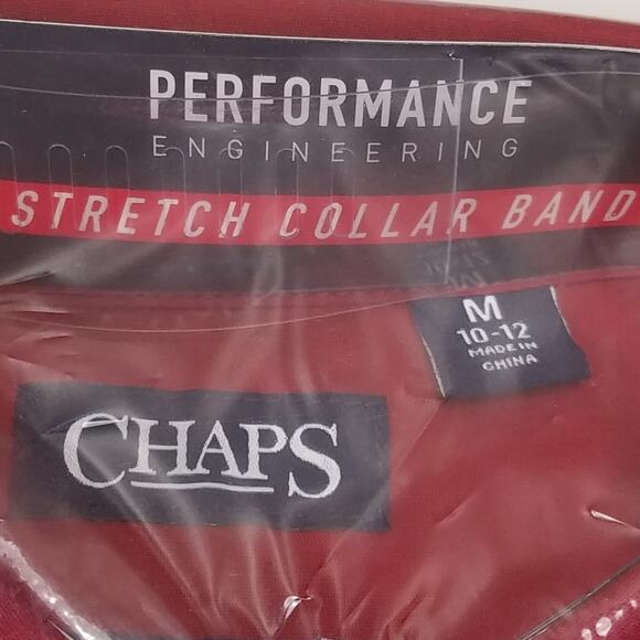 Chaps Kids Dress Shirt W/Easy-Clip Tie Size XXS/4-5 Red Long Sleeve Stretch New - Picture 4 of 7